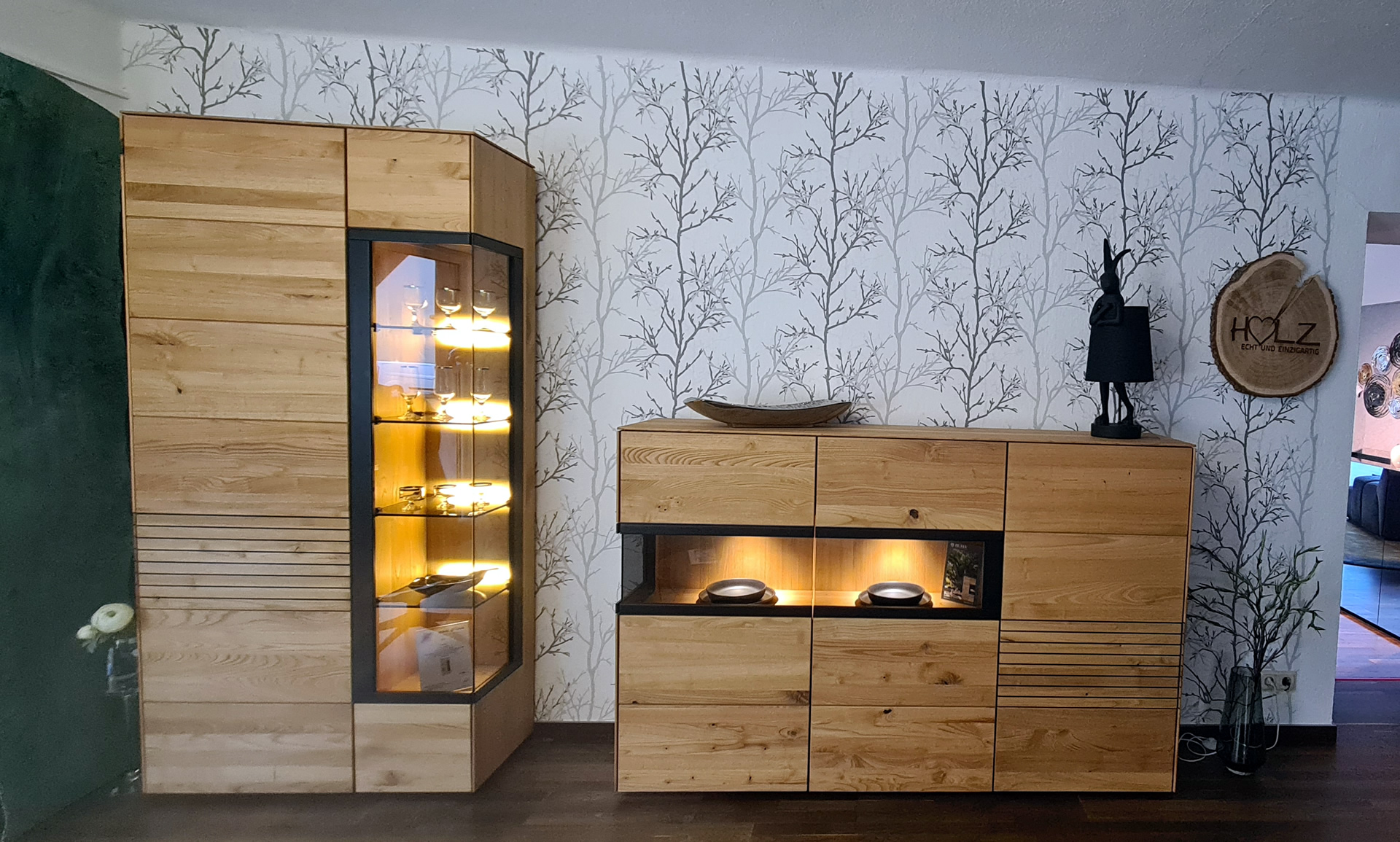 Decker Highboard und Vitrine Kulma TL 3155