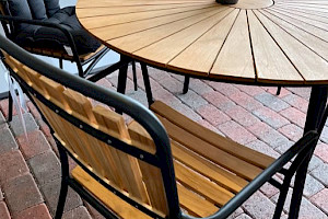 Gartentisch-Set Tisch mit Stühlen Teak massiv