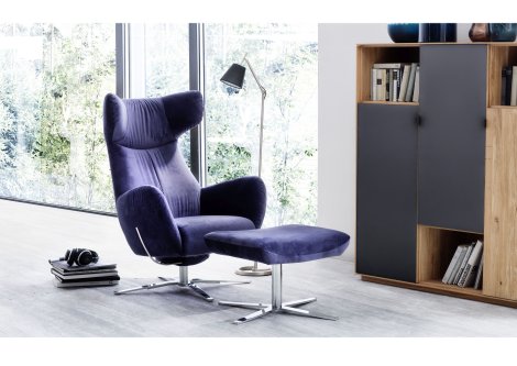 Relaxsessel mit Hocker Stoffbezug- Z22260-1