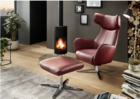 Relaxsessel mit Hocker Leder- Z22260-2