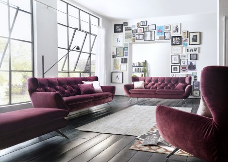 Polstergarnitur Stoff rot Z22281